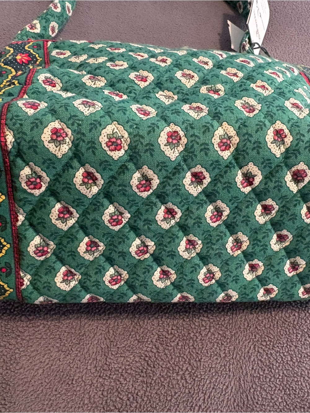 Vera Bradley Green Quilted Shoulder Bag with Multicolor Accents - Picture 8 of 13